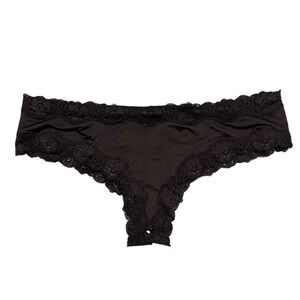 Dreamgirl Black Cheeky Crotchless Panty with Criss-Cross Back